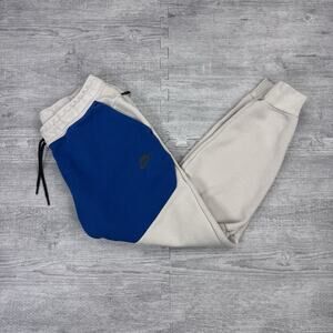Nike Sportswear Tech Fleece Joggers Cream Blue Black CU4495 236 Mens Large RARE
